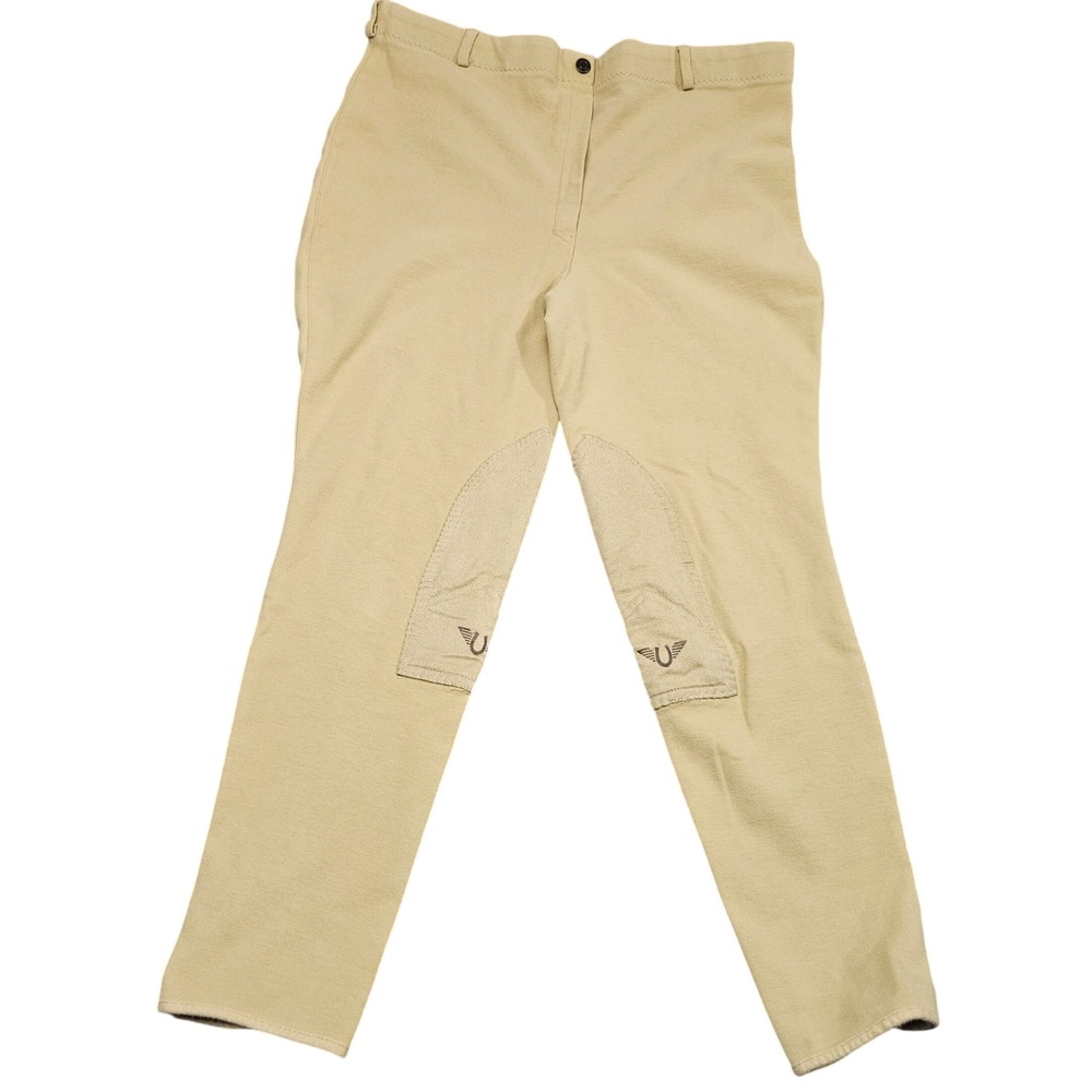 TuffRider Riding Breeches Size XL Tan Knee Patch Equestrian Workwear‎